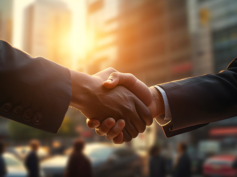 Business partners shaking hands